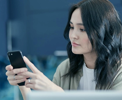 woman on mobile phone