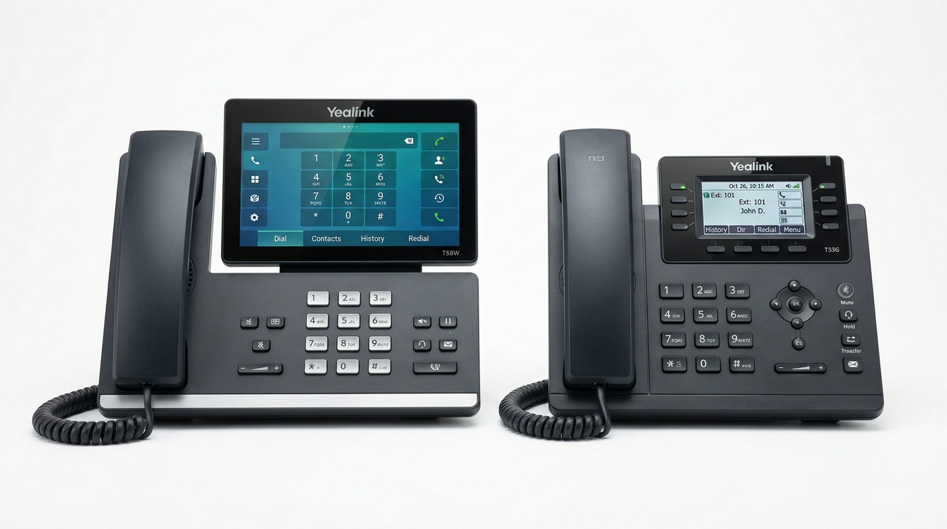 Yealink VoIP phone range for UK businesses — T58W premium and T33G entry-level IP desk phones
