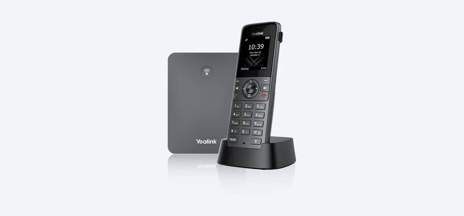 Yealink W73P DECT cordless VoIP phone system - base station and handset